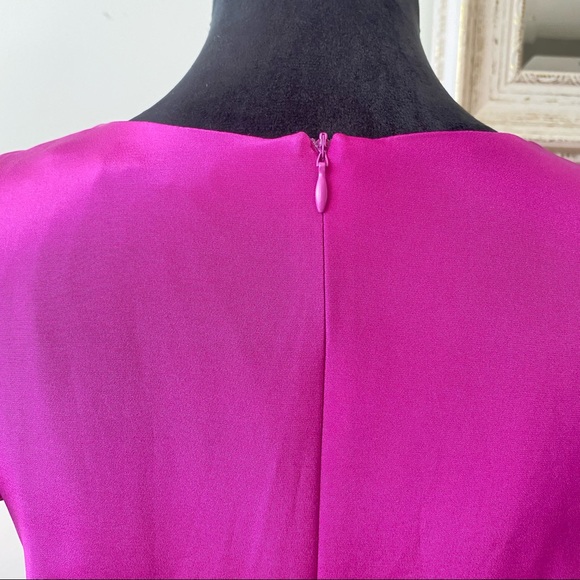 Jayson Brundson Black Label Cocktail Pink Mini Silk Baloon Sleeves Pink Dress 8 - Picture 8 of 10